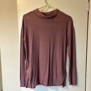 Mock neck tunic pink heather